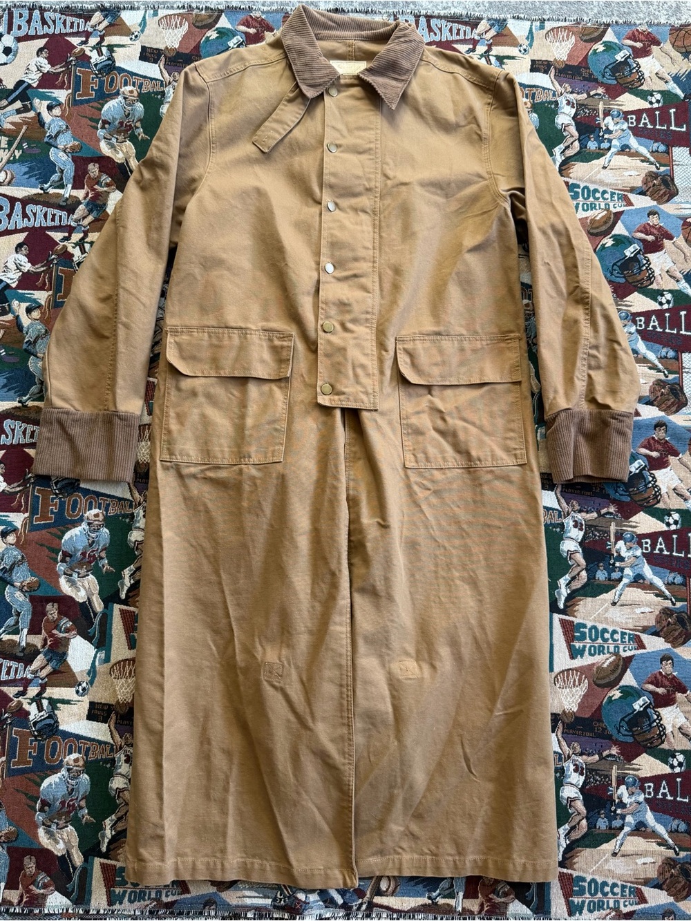 Vintage 90s Men’s Scully Western Overcoat Duster Tan Canvas Coat